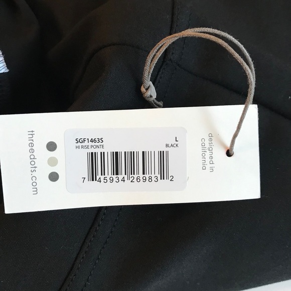 Three Dots Hi Rise Ponte Pant Black Large NWT $128 - Picture 7 of 8